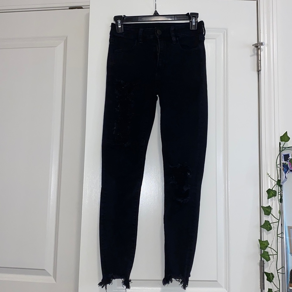 American Eagle Black Ripped Jeans